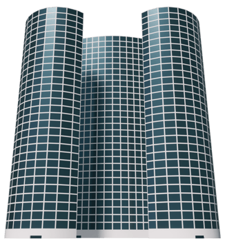 A large building with a large window in the middle png