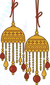 Illustration of Traditional Indian Jhumka Earrings vector