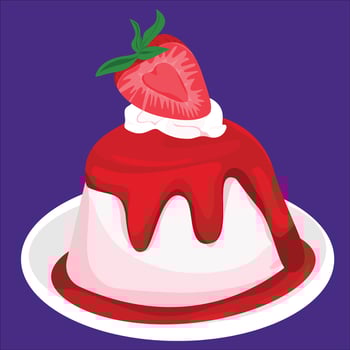 Elegant Italian Panna Cotta Dessert with Fresh Berry Sauce and Smooth Texture vector