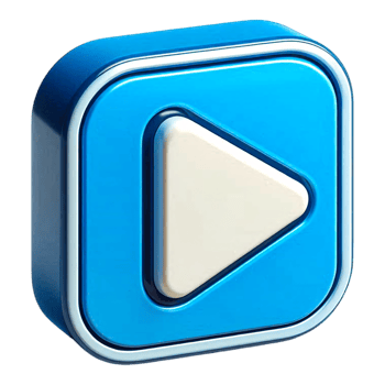 Glossy Blue Play Button Icon with 3D Depth for Modern Multimedia Interfaces, Web Applications, and Digital Media Control Designs png