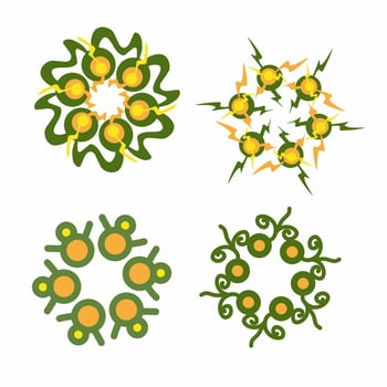 Abstract Mandala Emblem with Tribal Motif vector