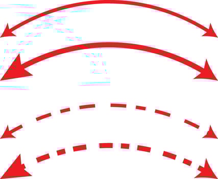 Red Dual semi circle Arrow icon. illustration,Two side arrow icon symbol, app and logo design, arrow icon, design eps 10, vector