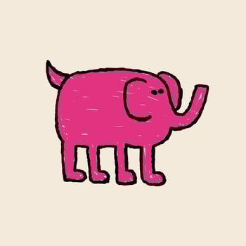 kids drawing scribble elephant illustration vector