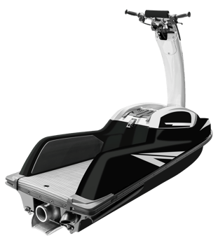 Back view black watercraft png