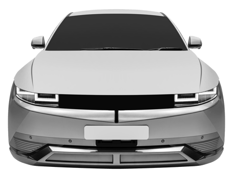 Front view gray electric car png