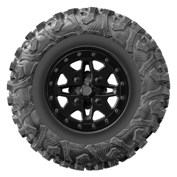 Black wheel on all terrain tire png