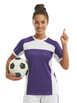 Confidence shines as a young woman showcases her soccer skills, ready for the big game in vibrant uniform png