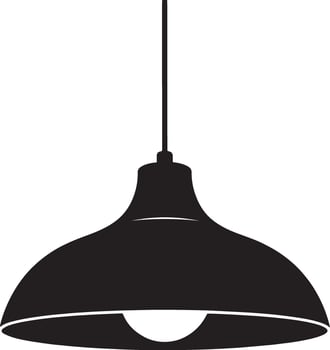 Simple black pendant lamp icon illustration vector