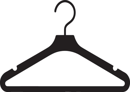 Black plastic clothes hanger icon illustration vector