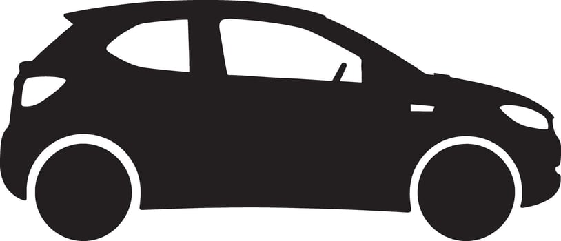 Black silhouette of a modern compact car vector