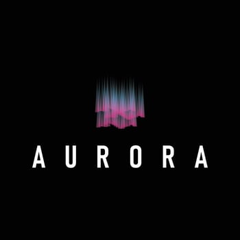 aurora logo concept sky beautiful and cool aurora natural scenery illustration of natural scenery symbol vector