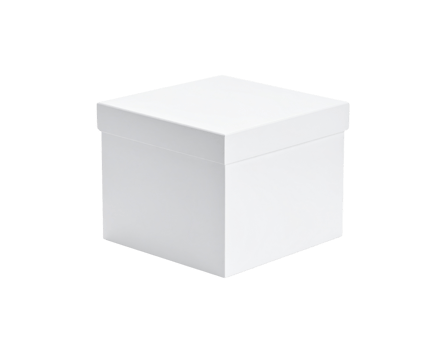 Square White Cardboard Gift Box with Lid Closed Blank. png