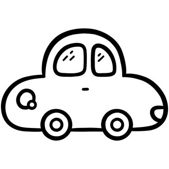 Cute toy car doodle png
