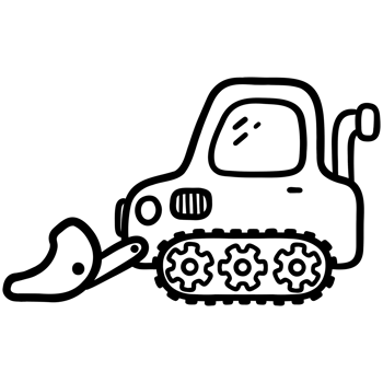 Bulldozer tractor doodle png