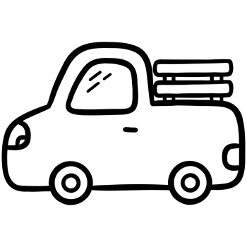 Cute truck car doodle png