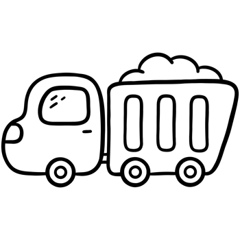 Dump truck with sand in the back png
