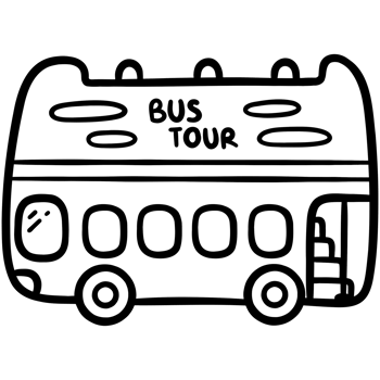 Bus tour doodle png