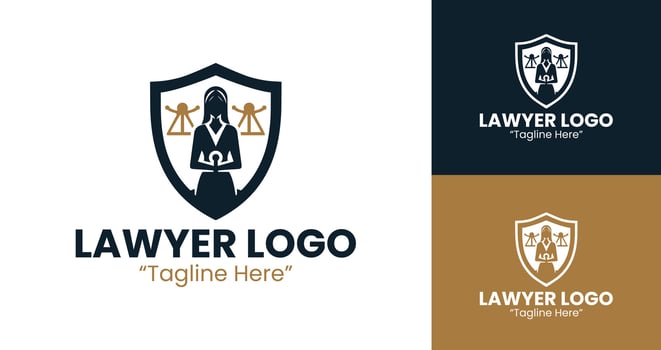 Elegant Lawyer Shield Logo with Scales of Justice for Legal Branding vector