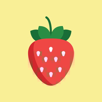 Berry in cartoon colors and smooth edges makes a friendly and appealing fruit icon. vector