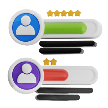Customer review 3d illustration. online feedback icon. png