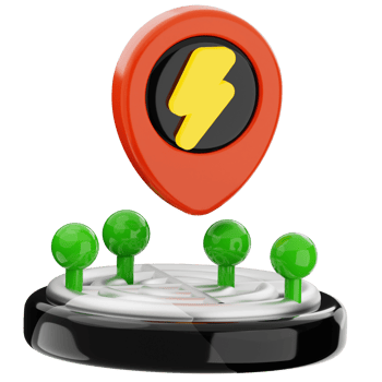 3D map marker with green trees png
