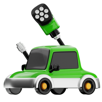 Electric car cable socket 3d icon illustration. png