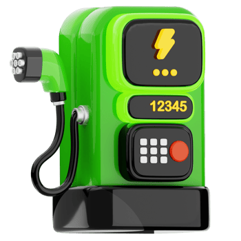 Charging station 3d illustration. electric vehicle charger icon. png