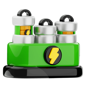 Battery swap 3d illustration. electric vehicle battery station icon. png