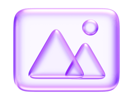 Purple image icon, representing gallery, photo library, media upload, or visual content, 3d rendering png