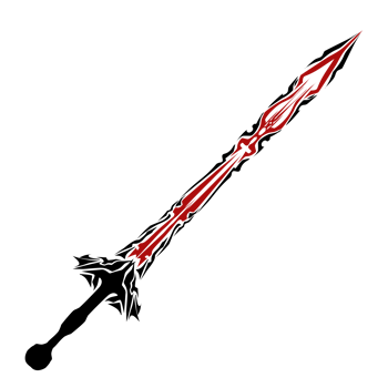 Abstract Red Decorative Spear Design on Transparent Background png