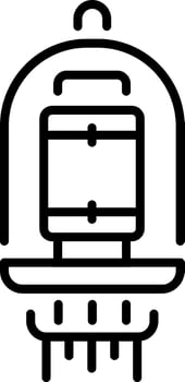 A linear style icon representing vacuum tube vector