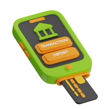 Mobile banking 3d illustration. online payment icon. png