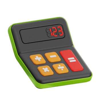 Calculator 3d illustration. math tool icon. png