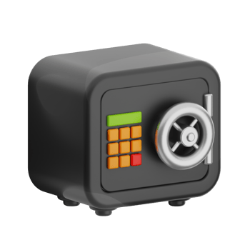 Safe deposit box 3d illustration. bank vault icon. png