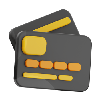 Card 3d illustration. bank card icon. png