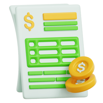 Invoice Receipt 3D Illustration png