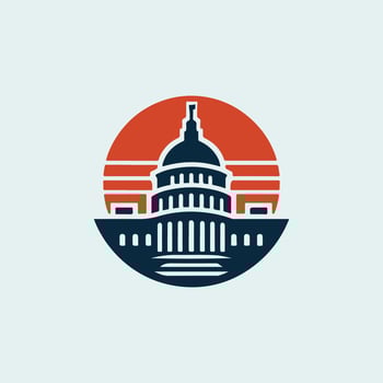 the us capitol building is shown in this logo vector