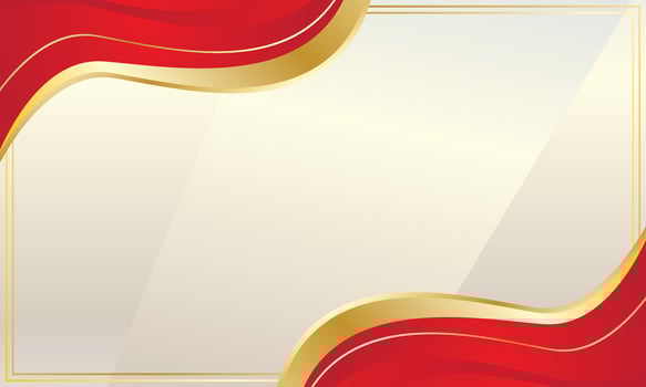 Red golden wave abstract background for certificate vector