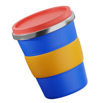 Coffee cup 3d illustration. drink, tea, beverage bottle icon. png