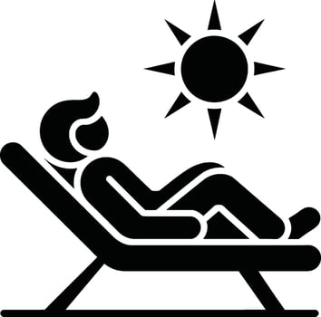 Relaxing in the Sun Person on a Beach Chair Icon vector