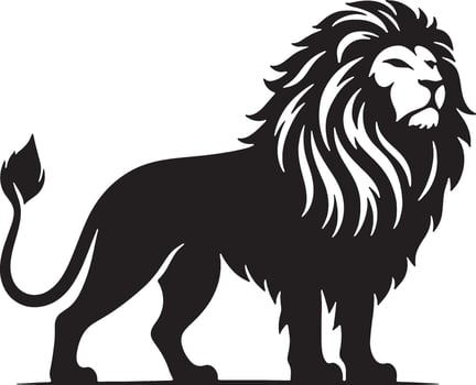 A lion silhouette on a white background vector