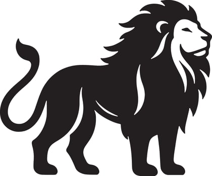 A lion is standing in front of a white background vector
