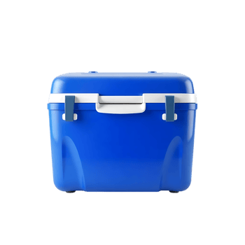Glossy blue plastic cooler object, png