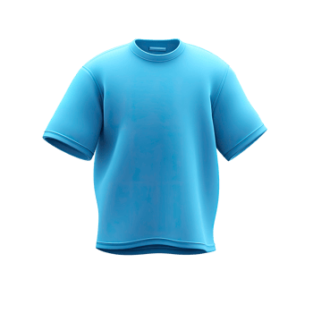 Light blue short sleeved t shirt mockup on transparent background light png