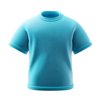 Light Blue T Shirt Mockup with Rolled Sleeves on Transparent Background png
