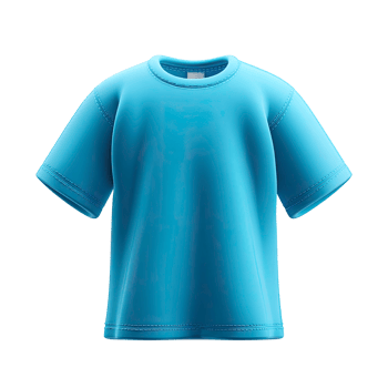 Vibrant Blue T Shirt Mockup Template for Design on Transparent Background png