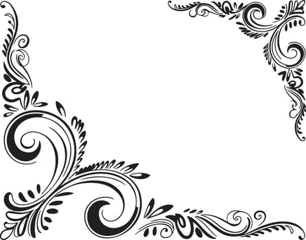 A black and white floral design vector