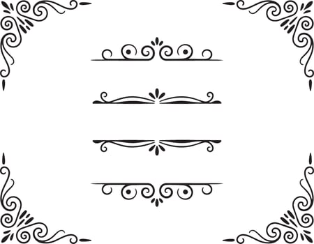 Decorative frame with scroll and swirls illustration vector