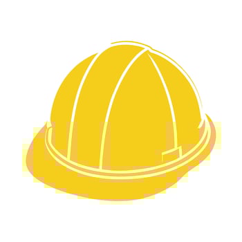 Solid Yellow Hard Hat Safety Helmet Construction Worker Icon Graphic Design Element vector