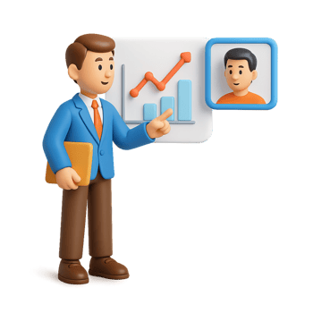3D Market Analysis Icon for Business and Data Visualization png